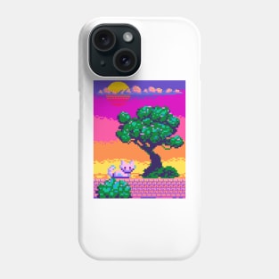 Pixel Cat on the Wall Phone Case