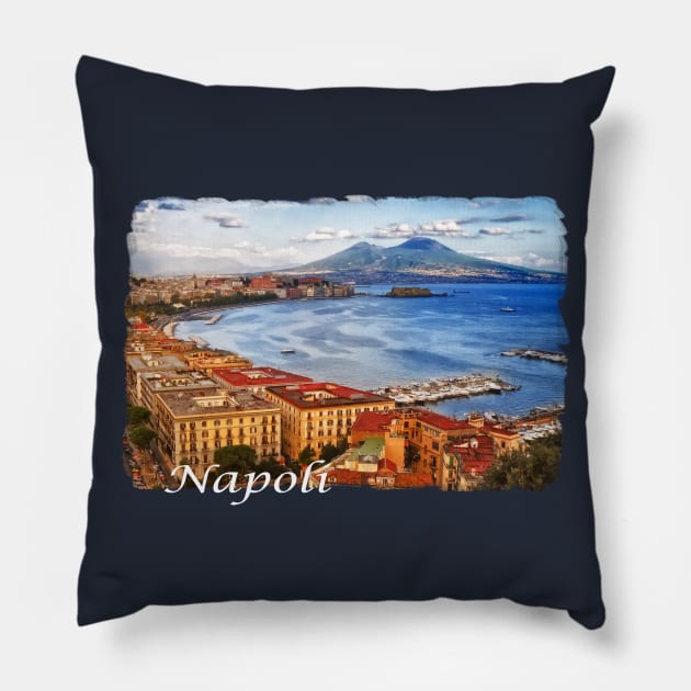 Greetings from Napoli Pillow by RiverPhildon