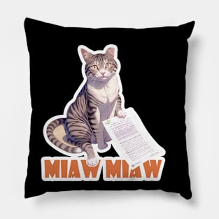 Cat Miaw,lovely cat, cute cat Pillow