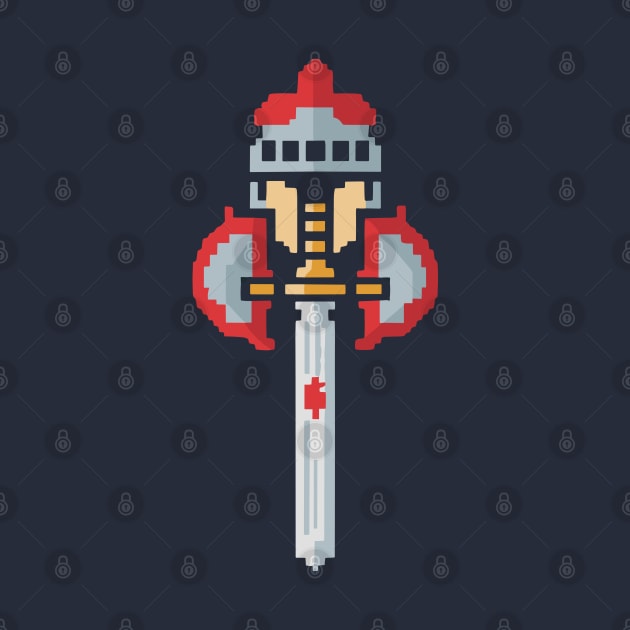 PIXEL WARRIOR holding 8bit Retro Sword minimalist by XYDstore