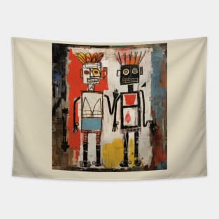 Basquiat Tarot Card The Lovers Abstract Painting Tapestry