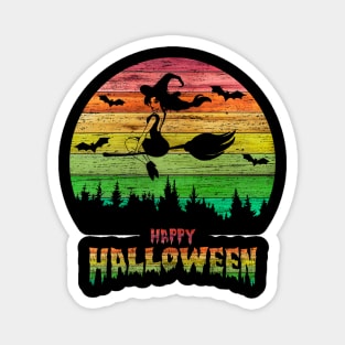 Vintage Halloween Girl Witch Magnet