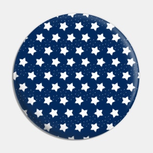 Shining navy and white stars Pin