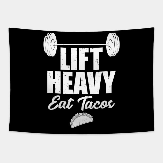 Lift heavy eat tacos Tapestry by captainmood