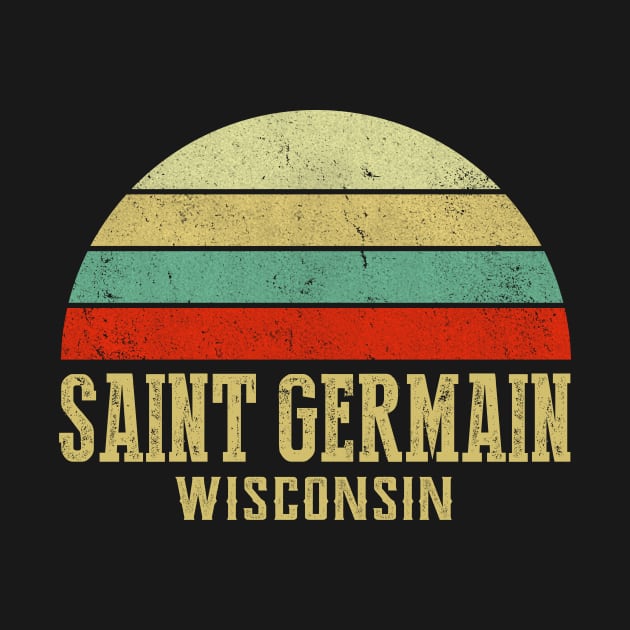 Saint Germain Wisconsin Vintage Retro Sunset by Curry G