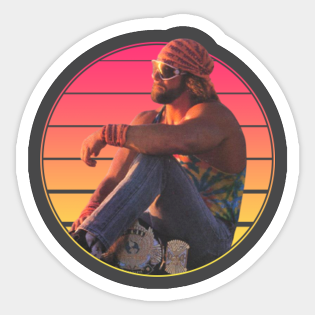 Macho Man Randy Savage Vaporwave Randy Savage Macho Man Sticker Teepublic