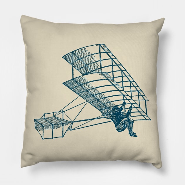 Historical plane sketch Pillow by UniqueDesignsCo