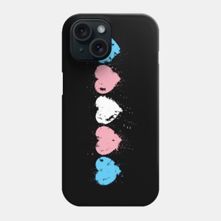 Rustic painted trans pride hearts Phone Case