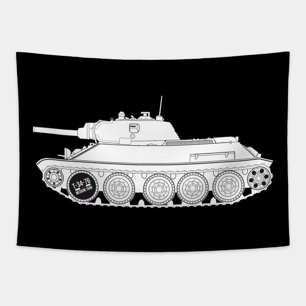 T-34-76 of the 1940 model with the L-11 cannon. USSR Tank Tapestry by FAawRay