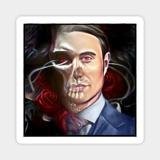 Hannibal with Skull and Roses Surreal Art Magnet