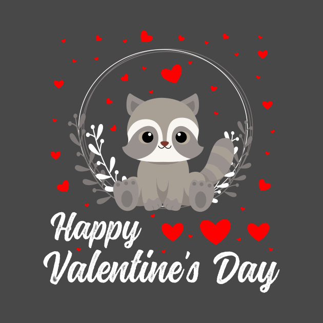Valentine's Day Cute Raccoon Lover Design Gift Idea by TeesbyJohn