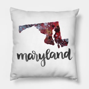 maryland - calligraphy and abstract state outline Pillow