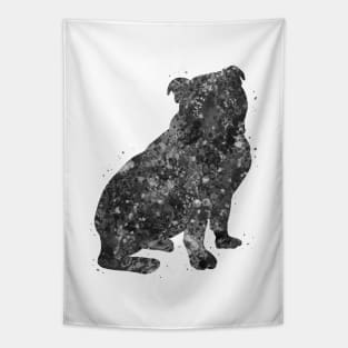 English Bulldog Puppy black and white Tapestry