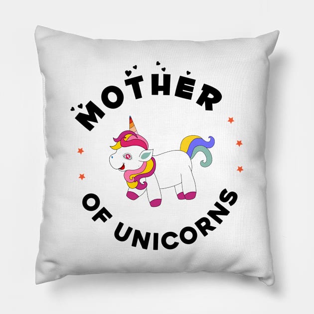 Mother of unicorns Pillow by Parrot Designs