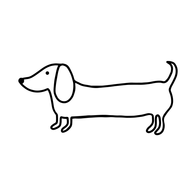 Cute hand drawn dog dachshund by bigmomentsdesign