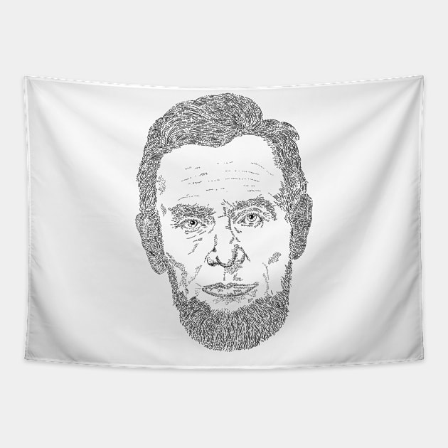 Lincoln Line Art Tapestry by Merchsides