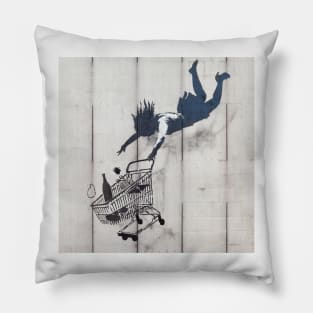 Banksy Shop Until You Drop Pillow