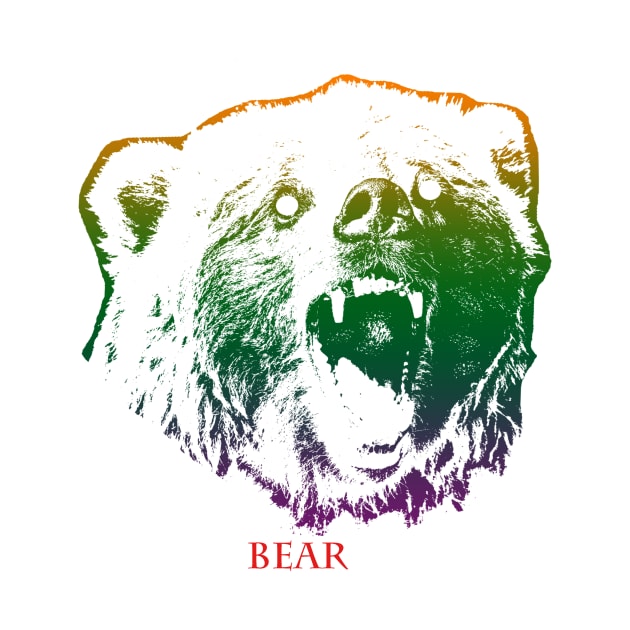 The bear head is Violet, Green, Orange by best seller shop