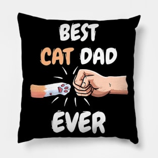 Best Cat Dad Ever Men Paw Fist Bump Cat Lover Pillow