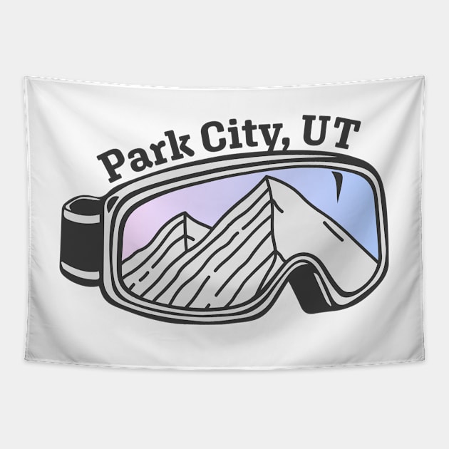 Sunset Mountain Ski Goggles | Park City, Utah Tapestry by KlehmInTime