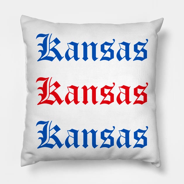 Kansas Medieval Gothic Font Pillow by sydneyurban