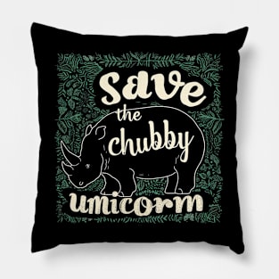 save the chubby unicorn Pillow