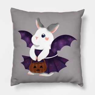 White Rabbit as Galaxy Bat Custome _ Bunniesmee Halloween Edition Pillow