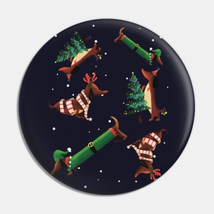 Sausage Dog Christmas Party Pin