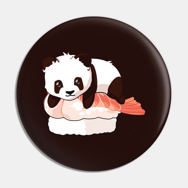 Panda on a shrimp sushi Pin by Myanko