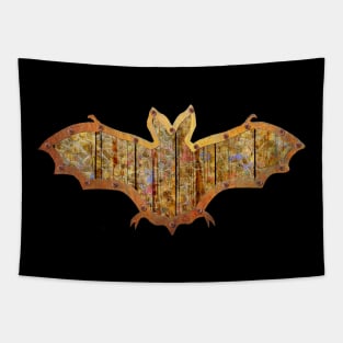 Battered Wooden Halloween Bat Decoration In A Retro Style Tapestry