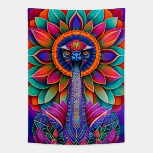 Ostrich Lotus Flower mandala Tapestry