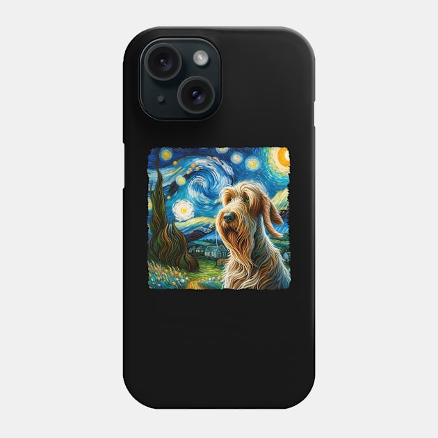 Starry Spinone Italiano, Spinone Dog Portrait - Pet Portrait Phone Case by starry_night