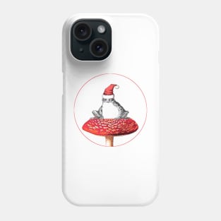 Christmas Frog on Mushroom Phone Case