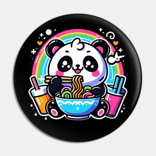 Panda Eating Ramen Pin