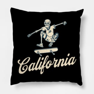 California Bony Skaters Skateboarding Vacationing Pillow