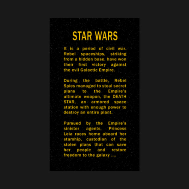 Star Wars Opening Crawl Star Wars TShirt TeePublic