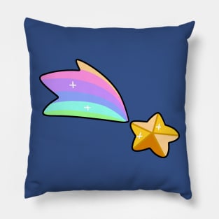 Golden Rainbow Shooting Star Pillow