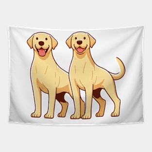 twin Yellow Labrador Retriever Tapestry