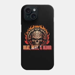 Grunge Skull Heat, Meat, and Blood Phone Case