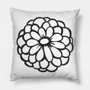 Black Flower Pillow