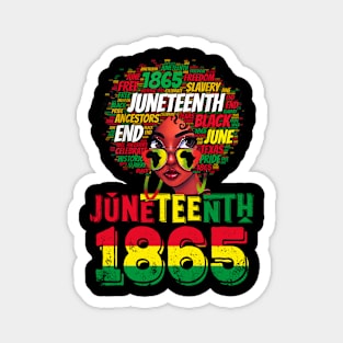 Celebrate Juneteenth Messy Bun Black Women 1865 Juneteenth Magnet