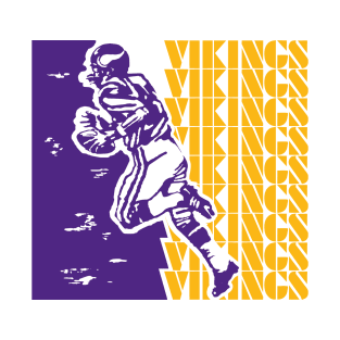 Retro Vikings design Purple and Gold T-Shirt