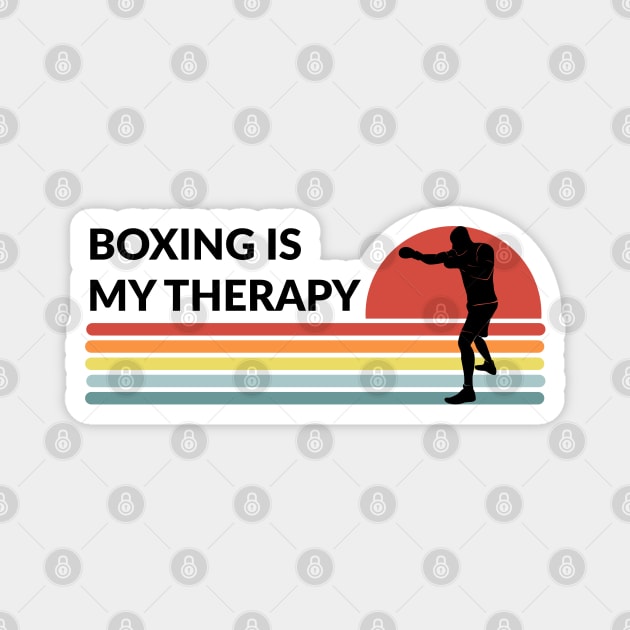 Boxing Is My Therapy Retro Vintage Magnet by coloringiship