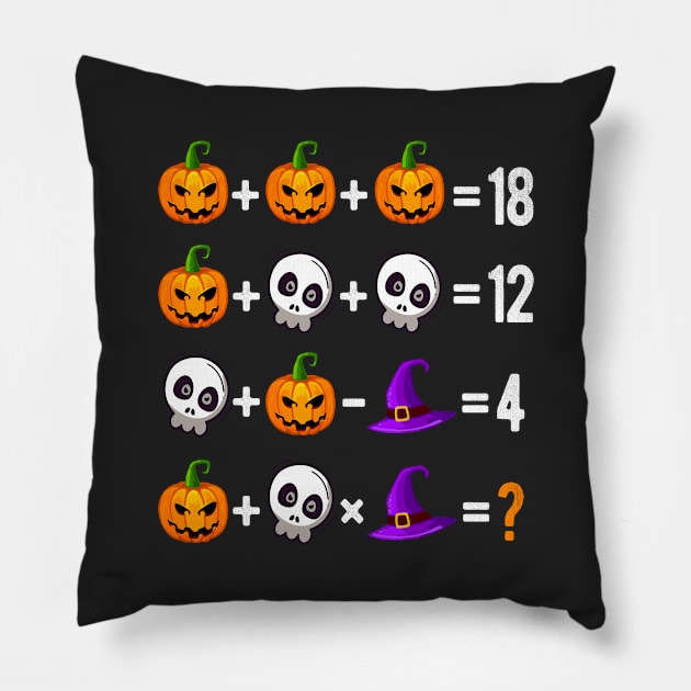 Halloween Order of Operations Quiz Math Teacher Gift Pillow by AraichTees