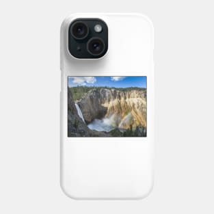 Wyoming State Outline (Lower Yellowstone Falls) Phone Case