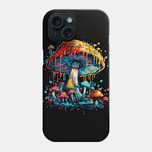 Neon - Mushrooms - Psychedelic Nature - Amanita Mascaria - neg Phone Case