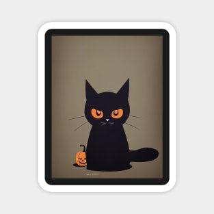 cat halloween mini dark Magnet