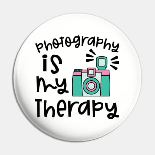 Photography Is My Therapy Camera Pin