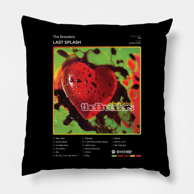 The Breeders - Last Splash Tracklist Album Pillow by 80sRetro