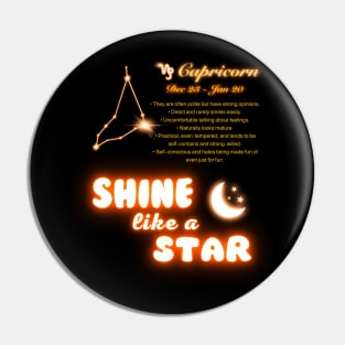 Shine Like A Star - Capricorn Pin